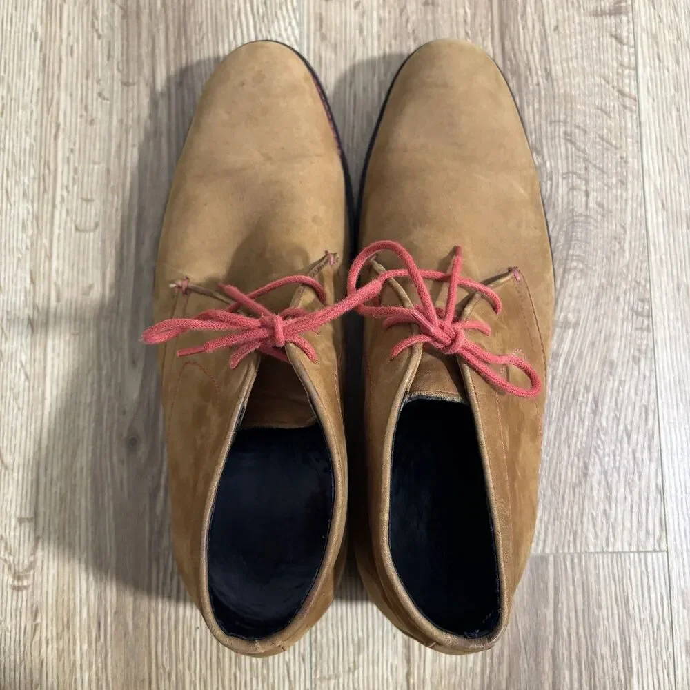 Donald Pliner Eliot Chukka Boots Men’s Sz 9 Brown Nubuck Leather Lace Up